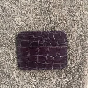 Violet crocodile mini wallet/card holder